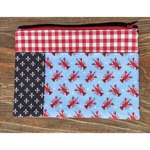 Travel Bag Toiletries Makeup Cosmetics Zipper Bag Pouch Crawfish Fleur de Lis